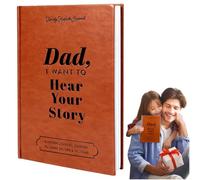 Audasi Dad,I Want To Hear Your Story A Father’s Guided Journal To Share His Life & His Love Dad Journal Leather Wrapped Hardback with Ribbon Bookmark Meaningful Memory Journals for Fathers Day Gift