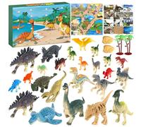 Audasi Dinosaur Advent Calendar 2025, 24 Days Surprises Christmas Countdown Advent Calendar with Dinosaur Theme Realistic Dinosaurs Figurine Decoration Xmas Christmas Surprises Gift for Boys Girls
