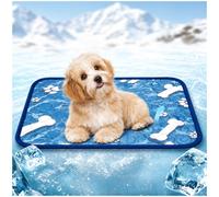Audasi Dog Cooling Mat 50x40CM,Cooling Fiber Self-Cooling Pad For Dogs & Cats Summer Pet Mat Paw-Print And Bone Pattern Non-Slip Foldable Wa