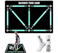Audasi Football Training Mat, 90 x 60cm Soccer Mastery Skills Non-Slip Soccer Mat with Socks Football Training Equipment for Dribbling Ball Control Birthday Gift for Boys Girls Kids