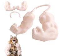 Audasi Funny Cat With Muscular Arms, Creative Cat Muscle Arms 3D Printed Cats Arm with Muscle Giant Hand Decoration Props Funny Pet Costume for Kitten Birthday Party Supplies
