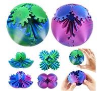Audasi Gear Ball Fidget 3D Printed Gear Sphere 2Pack Steampunk Whirling Wonder Fidget Toys Sensory Ball Cube Fidget Toy Funny Stress & Anxiety Relaxing Fidget Toy For Adults & Kids