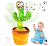Audasi Talking Dancing Cactus Toy, Repeating Sensory Toys Funny Dancing Cactu Toys Interactive Baby Cactus Toy Light-up Sensory Plush Toys Gifts For Baby Encourage Speech