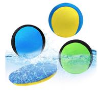 Audasi Water Bouncing Balls, 4Pcs Skipping Water Balls and Disc Set Soft Quick-drying Water Jumping Ball with Disc Grip Bounce Ball Summer Swim Toys for Beach Swimming Pool River Lake