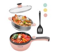 Audecook Electric Hot Pot Portable Nonstick Ramen Cooker Adjustable Power | 1.5L Electric Pan for 1-2 People in College Dorm Room, Apartment Office Travel RV for Cooking Noodles Soup Steak Eggs