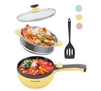 Audecook Electric Hot Pot Portable Nonstick Ramen Cooker Adjustable Power | 1.5L Electric Pan for 1-2 People in College Dorm Room, Apartment Office Travel RV for Cooking Noodles Soup Steak Eggs
