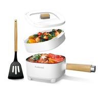 Audecook Electric Pot 2L, Electric Hot Pot with Cooking Basket, Dual Power | Electric Noodle Pot and Cooking Pot for Ramen, Pasta, Soup, Eggs and Steak, Compact Cooker for Student Flat and Travel