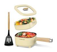 Audecook Electric Pot 2L, Electric Hot Pot with Cooking Basket, Dual Power | Electric Noodle Pot and Cooking Pot for Ramen, Pasta, Soup, Eggs and Steak, Compact Cooker for Student Flat and Travel
