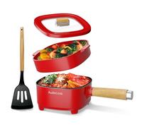 Audecook Electric Pot 2L, Electric Hot Pot with Cooking Basket, Dual Power | Electric Noodle Pot and Cooking Pot for Ramen, Pasta, Soup, Eggs and Steak, Compact Cooker for Student Flat and Travel