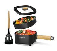 Audecook Electric Pot 2L, Electric Hot Pot with Cooking Basket, Dual Power | Electric Noodle Pot and Cooking Pot for Ramen, Pasta, Soup, Eggs and Steak, Compact Cooker for Student Flat and Travel