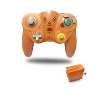 AudeRhine Gamecube Controller, Wireless Gaming Cube Controller Bluetooth 2.4G, Joystick Gamepad Classic NGC with Turbo E Clear Shock, Compatible with Console Nintendo Wii Switch Gamecube