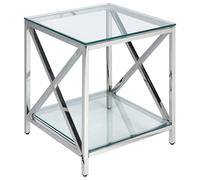 Side Table AUDET Tempered Glass Silver