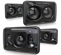 AUDEXEN 4x6 Inch LED Headlights 60W [DOT Approved] Compatible with Kenworth T800 T600 Peterbilt 379 Feightliner H4656 H4666 H6545 H4651 H4652, 4PCS, Black