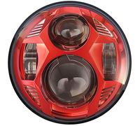 AUDEXEN 5.75 Inch Round Led Headlight 51W 5-3/4" Headlight Compatible with Harley Dyna Sportster Iron 883 Street Rod Street Bob Softail Deuce Custom Super Wide Glide Motorcycle, Red