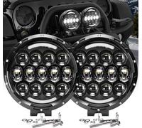 AUDEXEN - LED Work Lights, 7 Inch 105W Round Spot LED Light Bar High/Low Beam DRL with Adjustable Mounting Bracket, Compatible with Jeep Off Road 4WD Truck SUV UTV ATV 2