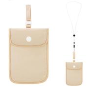 Audflay Hidden Bra Wallet, Travel Neck Pouch & Secret Money Bag for Woman to Keep Valuables Safe for Safe Travel with Adjustable Elastic Strap, black, Classic