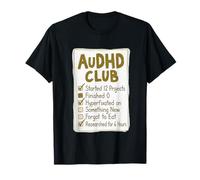 AuDHD Club Checklist Neurodiversity Hyperfocus Design T-Shirt