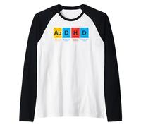 AuDHD Periodic Table Autism + ADHD for Nerds Distressed Raglan Baseball Tee