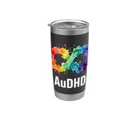 AuDHD Rainbow Double Infinity Splash Adult Art Stainless Steel Insulated Tumbler