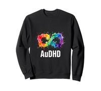 AuDHD Rainbow Double Infinity Splash Adult Art Sweatshirt