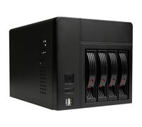 AUDHEID K3 Enclosure Network Storage Server with 4 x 2.5/3.5" Compartments 4 Bay 2 USB Front Ports Compatible with Flex PSU Mini-ITX 1x12cm