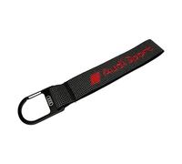 Audi 3182400400 Key Ring Lanyard Loop Diamond Logo Carabiner Hook Black/Red, black, 15 cm, Modern