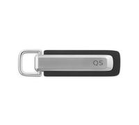 Audi 3182501200 Key Ring Key Ring with Q5 Lettering and Audi Rings Logo, Silver/Black
