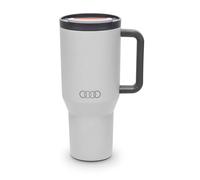 Audi 3292500200 Thermal Mug Insulated Cup Straw Water Bottle Rings Logo 950 ml Grey