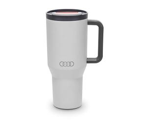 Audi 3292500200 Thermal Mug Insulated Cup Straw Water Bottle Rings Logo 950 ml Grey
