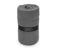 Audi 3292500800 Fleece Blanket with Rings Logo Grey