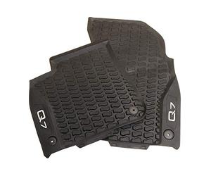 Audi 4M1061221C041 all-weather floor mats, 2 x rubber mats, front floor mats, rubber, black, with Q7 lettering in contrasting colour