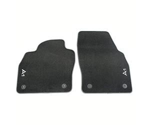 Audi 82B061275MNO Premium Textile Floor Mats 2 x Fabric Mats Front Velour Mats Black with A1 Lettering
