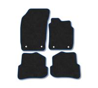 Audi A1 (2010-2019) Premium Car Mats Accessories Tufted-Pile Carpet Blue Trim Tailored Fit Non-Slip Accessory Floor Mats Full Coverage Compatible Full Front & Rear Set Hand-Finished with Clips