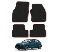 Audi A1 (2019+) Car Mats Accessories Tailored Fit Carpet Floor Mats Non Slip Red Trim Accessory Compatible Front Rear Set Anti Slip Backing Custom Fit Hand-Finished Full Coverage Clips