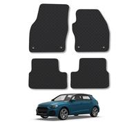 Audi A1 (2019+) Rubber Car Mats Accessories Tailored Fit Compatible Accessory Waterproof Protection Non-Slip Floor Mats Full Coverage Durable Front Rear Set Coverage with Clips