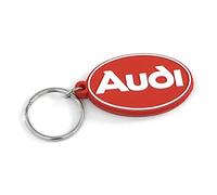 Audi A16-2283 Keyring Logo Plum Oval Pendant Keyring Red/White, red, standard size, Retro