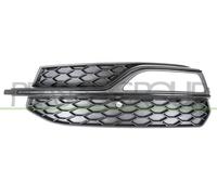 Audi A3 12-16 Front Bumper Grille With Lamp Hole & Gloss Black Moulding (10459)