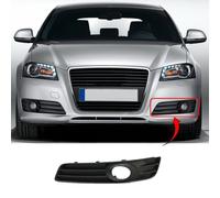 Audi A3 2008-2012 Front Bumper Fog Grille - Black Textured, Passenger Side with Hole, Standard Models Only, OE 841443315