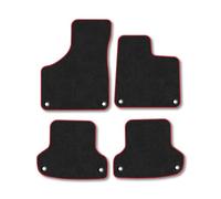 Audi A3 (2009-2012) [Cabriolet] Premium Car Mats Accessories Tufted-Pile Carpet Red Trim Tailored Fit Non-Slip Accessory Floor Mats Compatible Full Front & Rear Set Full Coverage Hand-Finished