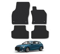 Audi A3 (2020+) Heavy Duty Thick Rubber Car Mats Accessories Tailored Fit Front Rear Set Compatible Accessory Waterproof Durable Non-Slip 5mm Full Coverage Protection with Clips