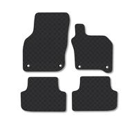 Audi A3 (2020+) [Hybrid] Rubber Car Mats Accessories Tailored Fit Compatible Accessory Waterproof Protection Non-Slip Floor Mats Full Coverage Durable Front Rear Set Coverage with Clips