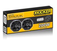 Audi A3 Front Door Speakers Kicker 5.25" 13cm car speaker kit + adaptors 200W