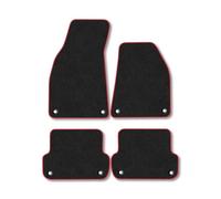 Audi A4 (2002-2008) Car Mats Accessories Tailored Fit Carpet Floor Mats Non Slip Red Trim Accessory Compatible Front Rear Set Anti Slip Backing Custom Fit Hand-Finished Full Coverage Clips
