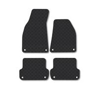 Audi A4 (2002-2008) Rubber Car Mats Accessories Tailored Fit Compatible Accessory Waterproof Protection Non-Slip Floor Mats Full Coverage Durable Front Rear Set Coverage with Clips