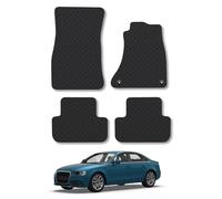 Audi A4 (2008-2016) Rubber Car Mats Accessories Tailored Fit Compatible Accessory Waterproof Protection Non-Slip Floor Mats Full Coverage Durable Front Rear Set Coverage with Clips