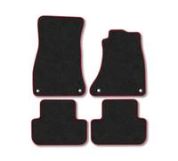 AUDI A4 (2008-2016) [WITH PASSENGER CLIPS] Car Mats Accessories Tailored Fit Carpet Floor Mats Non Slip Red Trim Accessory Compatible Front Rear Set Anti Slip Backing Custom Fit Full Coverage Clips
