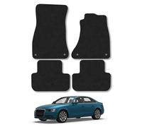 AUDI A4 (2008-2016) [WITH PASSENGER CLIPS] Car Mats Accessories Tailored Fit Carpet Floor Mats Non Slip Black Trim Full Coverage Compatible Accessory Front Rear Set Anti Slip Granulated Backing Clips
