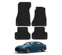 Audi A4 (2016+) Car Mats Accessories Tailored Fit Carpet Floor Mats Non Slip Black Trim Full Coverage Compatible Accessory Front Rear Set Anti Slip Granulated Backing Hand-Finished Clips