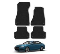 Audi A4 (2016+) Car Mats Accessories Tailored Fit Carpet Floor Mats Non Slip Grey Trim Accessory Compatible Front Rear Set Anti Slip Full Coverage Granulated Backing Hand-Finished Clips