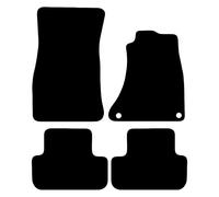 Audi A4 B8 2008 Onwards 4 Piece Set with 2 Clips Car Mats UK-Made Tailored Fit Carpet Floor Mats Full Coverage Compatible Accessory Black Trim